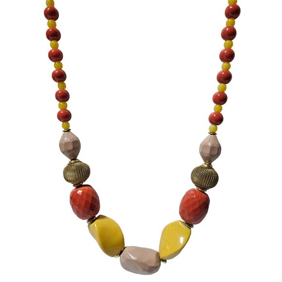 Boho Colorful Beaded Chunky Necklace Retro 60s 70s Fashion Jewelry Women - Picture 1 of 6